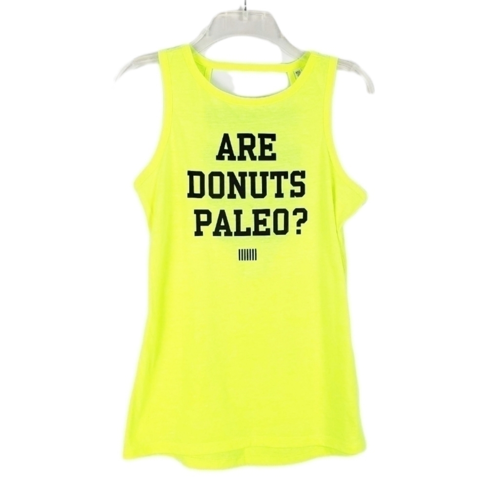 VS SPORT Are Donuts Paleo tank tee strappy gym neon